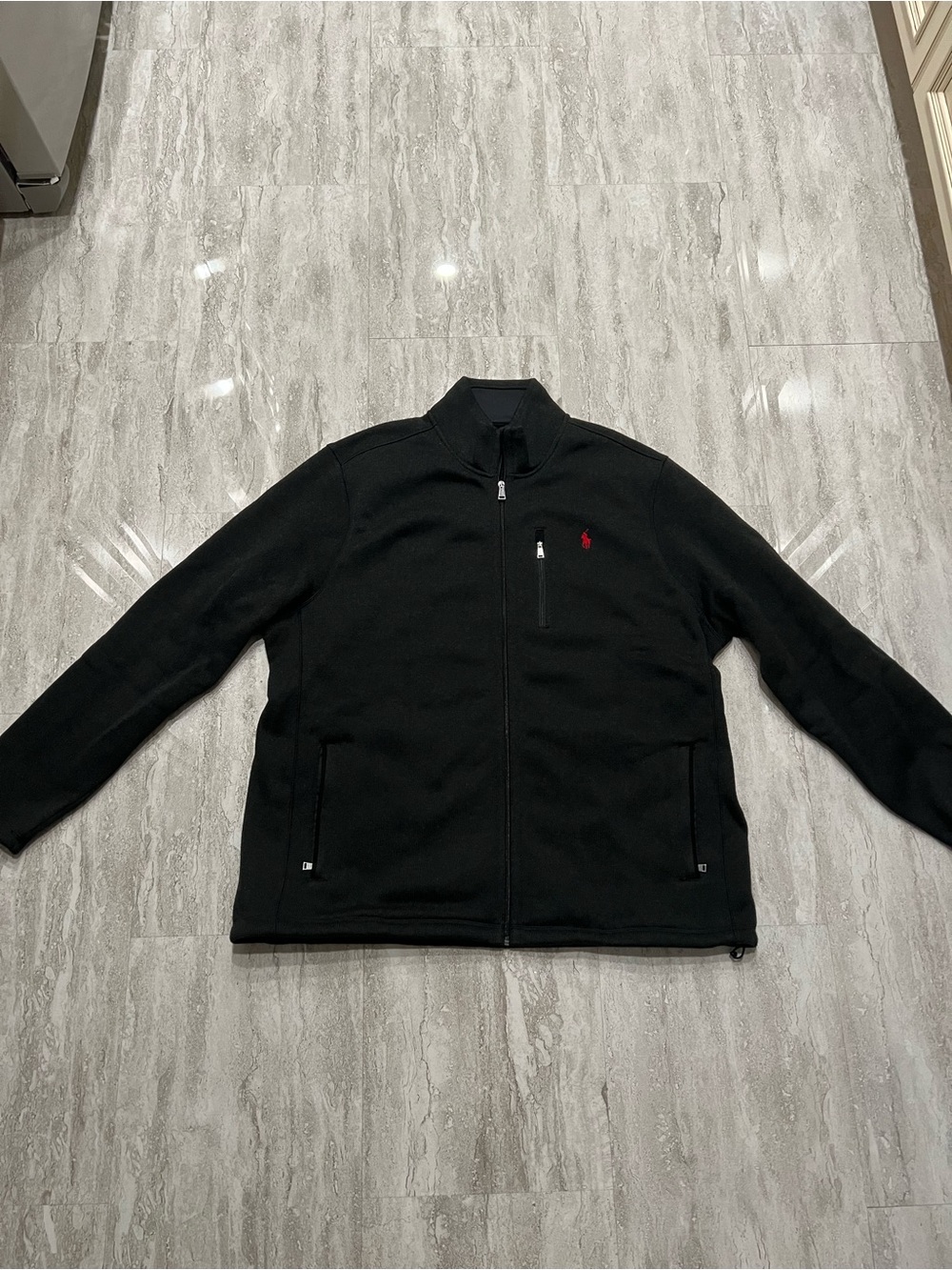 Polo by Ralph Lauren Black Performance Zip Jacket with Yellow Label